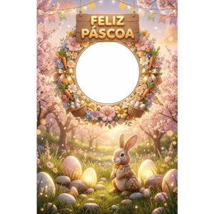 CAPA FUNDO INTERATIVO PÁSCOA COELHO | TECIDO PREMIUM  | VÁRIOS MODELOS - 1.50X2.20M