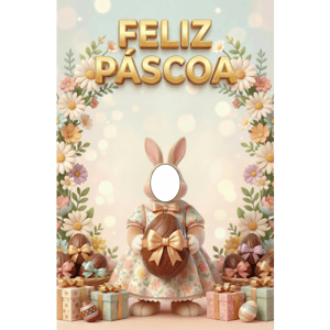 CAPA FUNDO INTERATIVO PÁSCOA COELHO | TECIDO PREMIUM  | VÁRIOS MODELOS - 1.50X2.20M