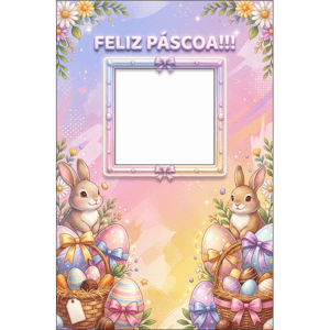 CAPA FUNDO INTERATIVO PÁSCOA COELHO | TECIDO PREMIUM  | VÁRIOS MODELOS - 1.50X2.20M