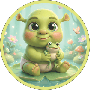 CAPA PAINEL REDONDO SHREK | TECIDO PREMIUM  | VÁRIOS MODELOS - 1.50X1.50M E 50X50CM