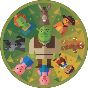 CAPA PAINEL REDONDO SHREK | TECIDO PREMIUM  | VÁRIOS MODELOS - 1.50X1.50M E 50X50CM