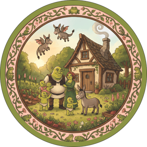 CAPA PAINEL REDONDO SHREK | TECIDO PREMIUM  | VÁRIOS MODELOS - 1.50X1.50M E 50X50CM