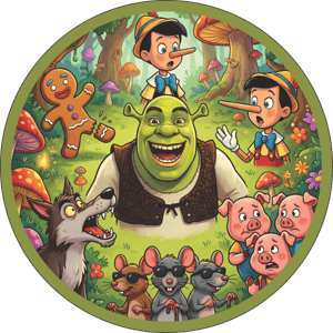 CAPA PAINEL REDONDO SHREK | TECIDO PREMIUM  | VÁRIOS MODELOS - 1.50X1.50M E 50X50CM