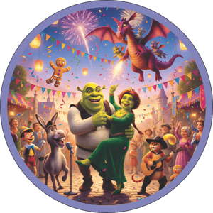 CAPA PAINEL REDONDO SHREK | TECIDO PREMIUM  | VÁRIOS MODELOS - 1.50X1.50M E 50X50CM