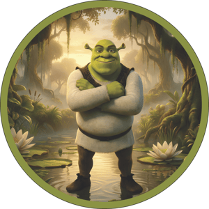 CAPA PAINEL REDONDO SHREK | TECIDO PREMIUM  | VÁRIOS MODELOS - 1.50X1.50M E 50X50CM