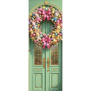 CAPA PAINEL PORTA PÁSCOA COELHO| TECIDO PREMIUM  | VÁRIOS MODELOS - 85cm x 2.10M