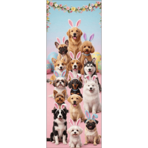 CAPA PAINEL PORTA PÁSCOA CACHORRINHO | TECIDO PREMIUM  | VÁRIOS MODELOS - 85cm x 2.10M