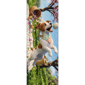 CAPA PAINEL PORTA PÁSCOA CACHORRINHO | TECIDO PREMIUM  | VÁRIOS MODELOS - 85cm x 2.10M