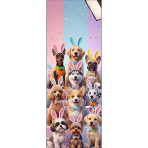 CAPA PAINEL PORTA PÁSCOA CACHORRINHO | TECIDO PREMIUM  | VÁRIOS MODELOS - 85cm x 2.10M