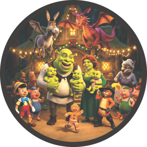 CAPA PAINEL REDONDO SHREK | TECIDO PREMIUM  | VÁRIOS MODELOS - 1.50X1.50M E 50X50CM