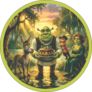 CAPA PAINEL REDONDO SHREK | TECIDO PREMIUM  | VÁRIOS MODELOS - 1.50X1.50M E 50X50CM