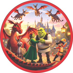CAPA PAINEL REDONDO SHREK | TECIDO PREMIUM  | VÁRIOS MODELOS - 1.50X1.50M E 50X50CM