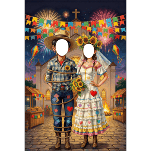 CAPA FUNDO INTERATIVO FESTA JUNINA | TECIDO PREMIUM  | VÁRIOS MODELOS - 1.50X2.20M