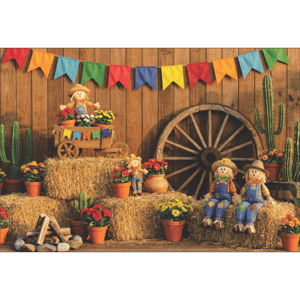 CAPA FUNDO FOTOGRÁFICO HORIZONTAL FESTA JUNINA | TECIDO PREMIUM  | VÁRIOS MODELOS - 2.20X1.50M