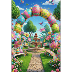 CAPA FUNDO FOTOGRÁFICO VERTICAL PÁSCOA COELHO | TECIDO PREMIUM  | VÁRIOS MODELOS - 1.50X2.20CM