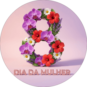 CAPA PAINEL REDONDO DIA DAS MULHERES | TECIDO PREMIUM  | VÁRIOS MODELOS - 1.50X1.50M E 50X50CM