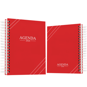 Agenda Diária - 2026 Personalizada Capa Dura + Miolo Padrão 15x20cm Capa 4x0 - Miolo 1x1 Capa Laminada Laminação e Wire-o 