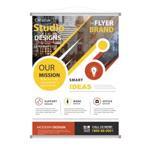 Banner 60x90cm - Lona 280g - Acabamento Madeira e Cordão Lona 280g 60x90cm 4x0 Fosco Madeira e cordinha 