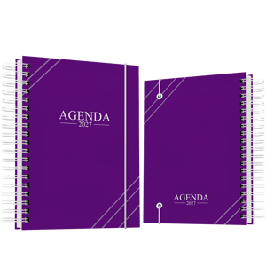 Agenda Diária 2027 - Personalizada Mod1 Capa Dura + Miolo Padrão 15x20cm Capa 4x0 - Miolo 1x1 Capa Laminada Laminação e Wire-o 
