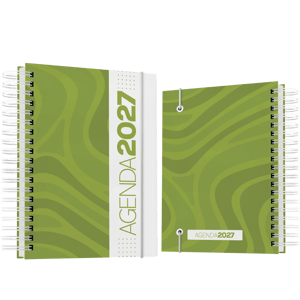 Agenda Diária 2027 - Personalizada Mod3 Capa Dura + Miolo Padrão 15x20cm Capa 4x0 - Miolo 1x1 Capa Laminada Laminação e Wire-o 