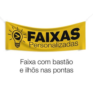Faixa com bastão e cordinha Lona 280g  4x0 Fosco Madeira e cordinha 