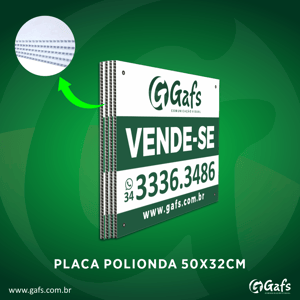 Placa Imobiliária Maxboard 50x32 Impressão Digital Full   
