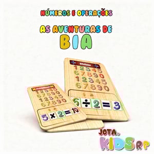 Números e Operações - Multiplicação e Divisão Em feltro, tecido reciclado da garrafa PET. Largura – 33cm X 49,5cm Impresso com tinta à base D’agua atóxica.   Faixa Etária: Acima de 4 anos