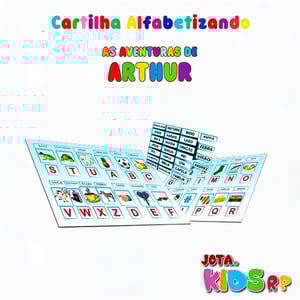 Cartilha Alfabetização Em feltro, tecido reciclado da garrafa PET. Largura – 33cm X 49,5cm Impresso com tinta à base D’agua atóxica.   Faixa Etária: Acima de 4 anos