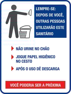 Placa Vaso Sanitário PVC 14x20cm 4/0 Impressão UV Fita VHB no verso 