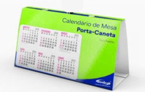 Calendário Retangular de Mesa Couchê 300gr 143x85x53mm 4x0   