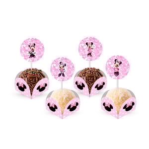 Minnie Rosa 80 Forminhas Para Doces Com Toppers