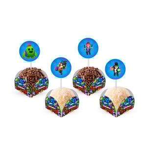 Brawl Stars - 80 Forminhas Para Doces Com Toppers