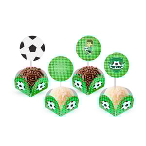 Futebol - 80 Forminhas Para Doces Com Toppers