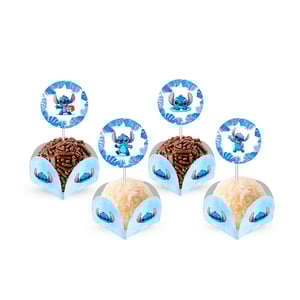 Stitch Azul 80 Forminhas Para Doces Com Toppers