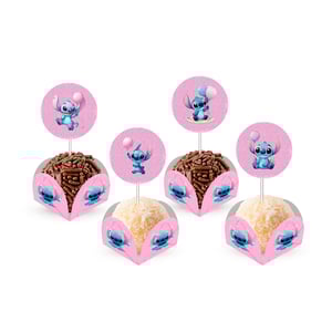 Stitch Rosa 80 Forminhas Para Doces Com Toppers