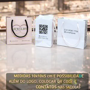 Sacola personalizada semi joias, bijuteria Mini (10x10x5)