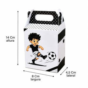 Caixinhas Surpresa Futebol Preto e Branco