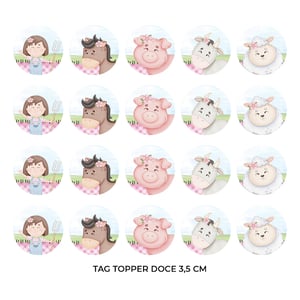 Fazendinha menina - 80 Forminhas Para Doces Com Toppers