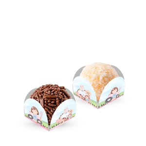 Fazendinha menina - 80 Forminhas Para Doces Com Toppers