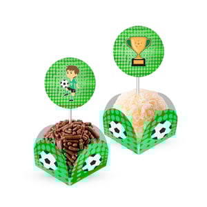 Futebol - 80 Forminhas Para Doces Com Toppers