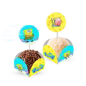 Bob Esponja - 80 Forminhas Para Doces Com Toppers      