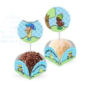 Bobbie Goods menino - 80 Forminhas Para Doces Com Toppers