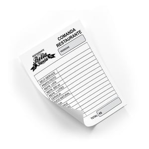 COMANDA LASER / FORMATO 10x14cm / SULFIT 75g / BLOCOS COM 50 FLS SULFIT 75g 10X14cm 1X0  BLOCADO DE 50FLS 