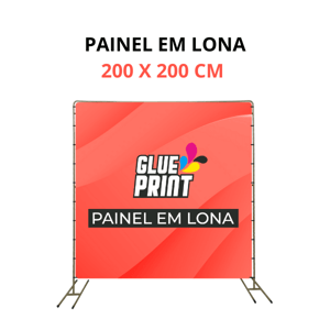 PAINEL EM LONA 200 x 200 CM (2 X 2 METROS)     Lona com dobra (reforço) e ilhós em volta 