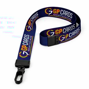 Cordão Para Crachá Personalizado com Mosquete Plástico e Trava de Segurança 100% Polyestér 85cm 4x4  Mosquete Plástico mais Trava de Segurança 