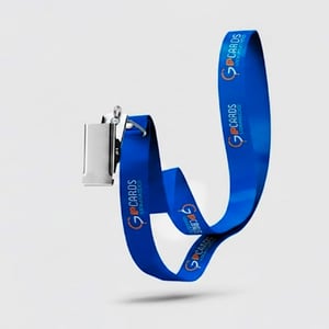 Cordão Para Crachá Personalizado com Jacaré e Argola 100% Polyestér 85cm 4x4  Jacaré Metálico com Argola 