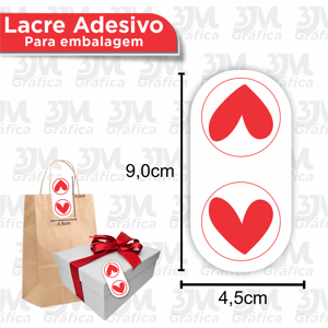 Lacre para embalagem - Padrão Coração