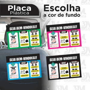 Placa - Motorista por App Placa PS + Adesivo Vinil 15x21cm 4x4  Corte reto + Furo Acompanha cordão em Nylon (Cortesia)