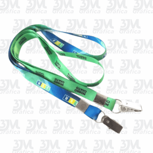 Tirante para crachá - Personalizado  2mm   Jacaré de metal 