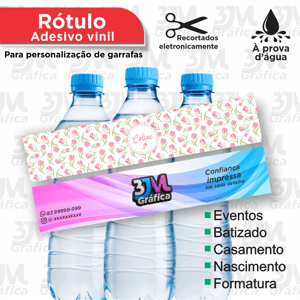 Rótulo para água mineral Adesivo Vinil 20x4cm    